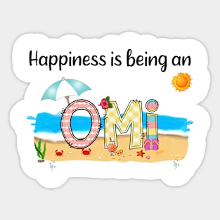 Happiness Is Being An Omi Summer Beach Happy Mother's Day Sticker